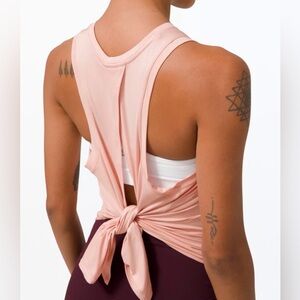 Pink Lululemon All Tied Up Tie-Back Top